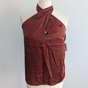 NEW Women's Chelsea 28 Burnt Orange Halter Top Small
